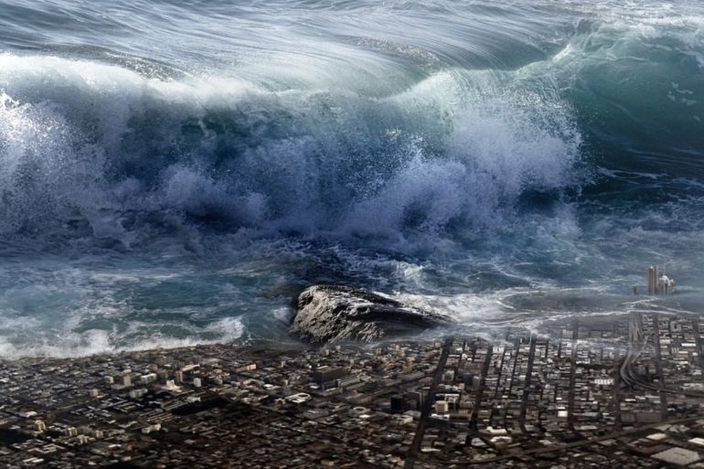 موجات تسونامي واحدة من أخطر الظواهر الطبيعية المرتبطة بالزلازل البحرية (بيكساباي)