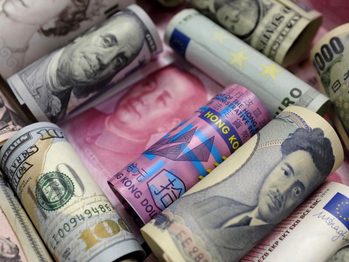 Euro, Hong Kong dollar, U.S. dollar, Japanese yen, British pound and Chinese 100-yuan banknotes are seen in a picture illustration, in Beijing, China, January 21, 2016.