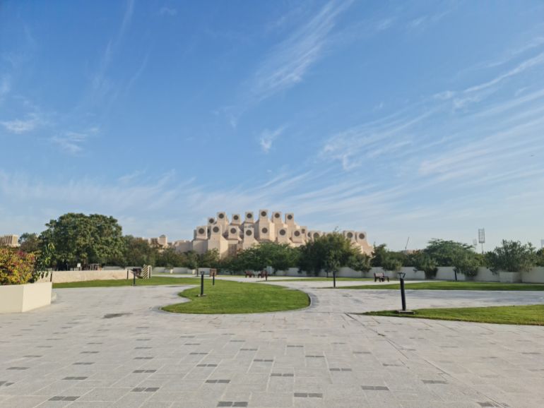 The back courtyard of the College of Arts and Sciences: Qatar University