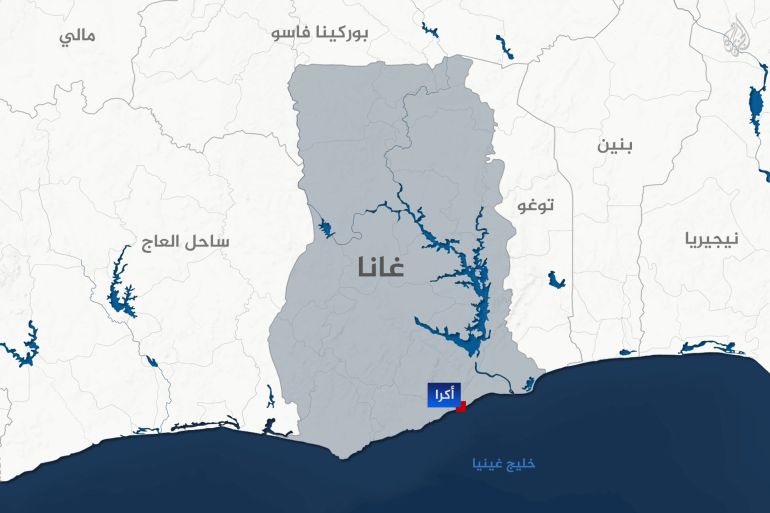 Custom design map of Ghana