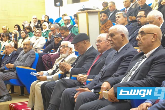 منظر من احتفال مجمع اللغة العربية ووزارة الثقافة والتنمية المعرفية باليوم العالمي للغة العربية، وتكريم الرواد، في طرابلس يوم 18 ديسمبر 2025.