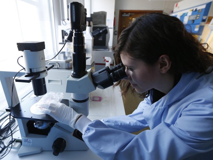 Graduate student Giulia Agliardi, from Milan, Italy, studies cancer cells in the Nanomedicine Lab at UCL's School of Pharmacy in London May 2, 2013. Is nanomedicine the next big thing? A growing number of top drug companies seem to think so. The ability to encapsulate potent drugs in nanoparticles measuring billionths of a metre in diameter is opening up new options for super-accurate drug delivery, increasing precision hits at the site of disease with, hopefully, fewer side effects. Photograph taken on May 2, 2013.
