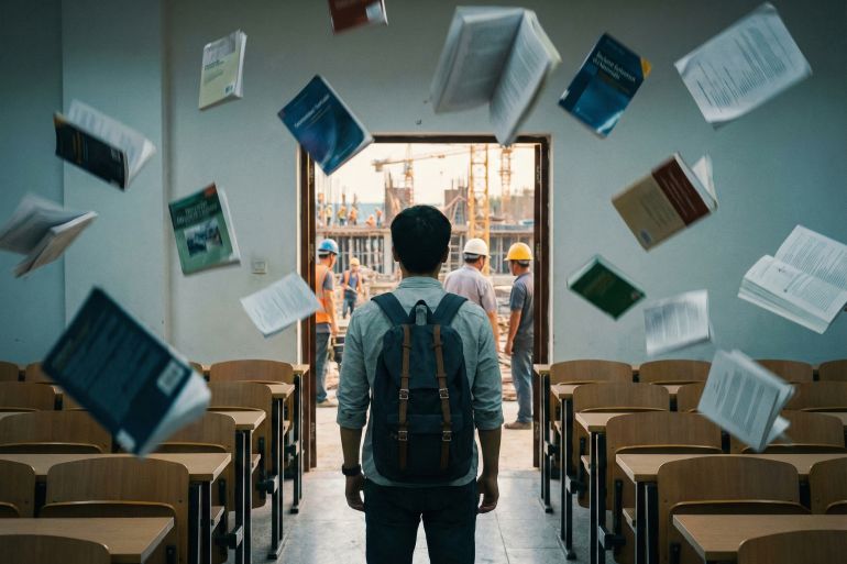 الكاتب: مناهج دراسية كثيرة في منطقتنا ما زالت تكرر نفسها وبعيدة كل البعد عن الحياة الواقعية (الجزيرة - مولدة بالذكاء الاصطناعي)