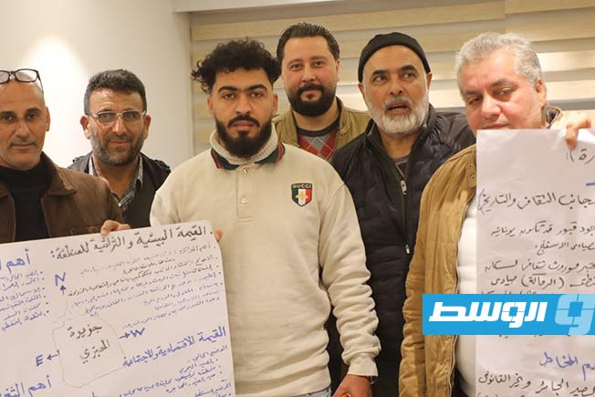 Image showing part of a workshop to develop a future vision for managing the 'Al-Qarah Island Reserve' (Al-Hubairi), under the supervision of the Ministry of Environment. On January 22, 2026.