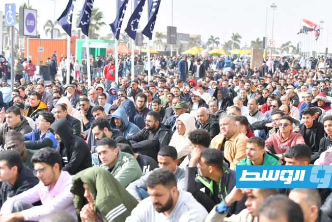 A view of the Friday prayer at the Cairo International Book Fair at the exhibition grounds in Cairo, on January 23, 2026.