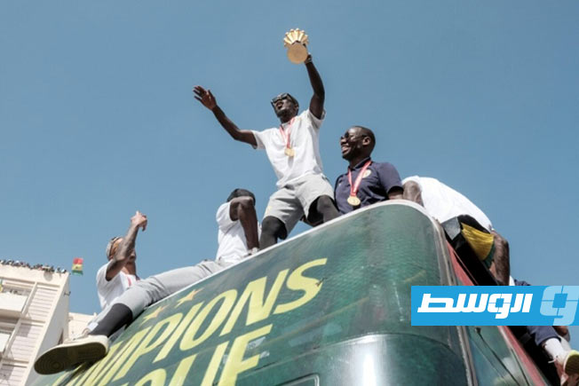 A massive public welcome for Senegal celebrating the 'Lions of Teranga' winning the Africa Cup of Nations, Tuesday, January 20, 2026.