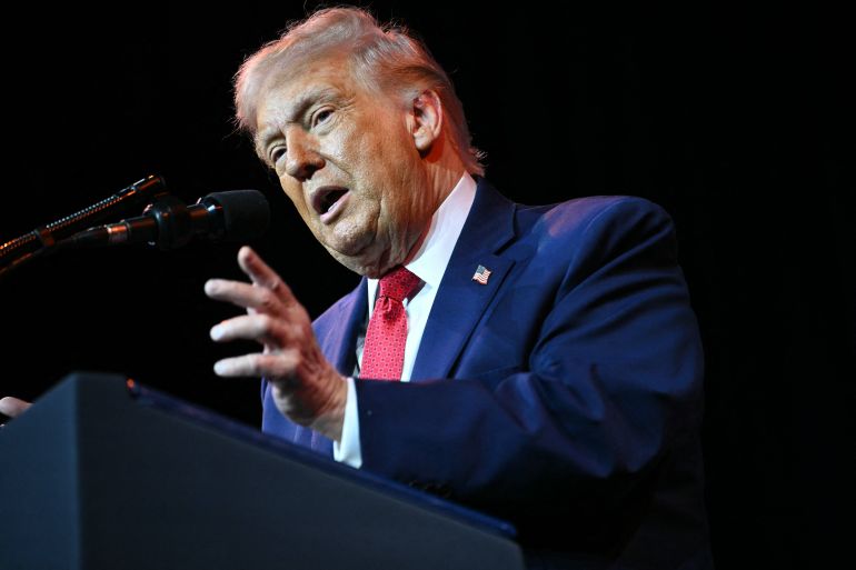 US President Donald Trump speaks during the House Republican Party (GOP) member retreat at the Kennedy Center in Washington, DC, on January 6, 2026. (Photo by Mandel NGAN / AFP)
