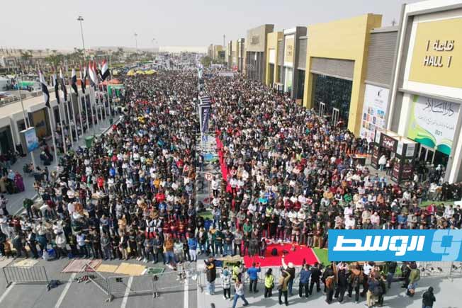 A view of the Friday prayer at the Cairo International Book Fair at the exhibition grounds in Cairo, on January 23, 2026.
