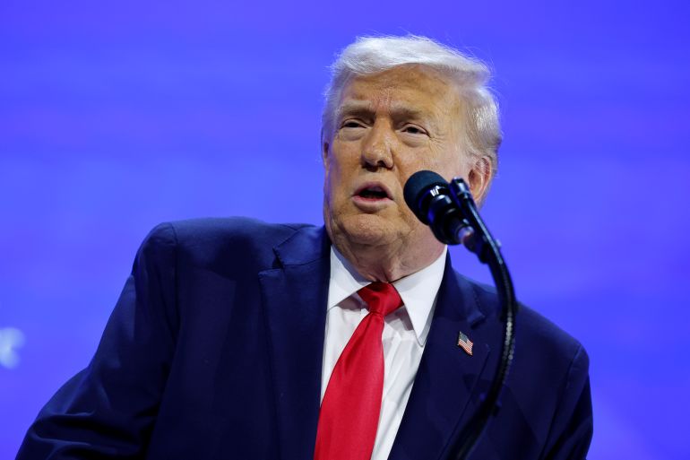 DAVOS, SWITZERLAND - JANUARY 21: U.S. President Donald Trump gives a speech at the World Economic Forum (WEF) on January 21, 2026 in Davos, Switzerland. The annual meeting of political and business leaders comes amid rising tensions between the United States and Europe over a range of issues, including Trump's vow to acquire Greenland, a semi-autonomous Danish territory. (Photo by Chip Somodevilla/Getty Images)