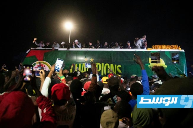 A massive public welcome for Senegal celebrating the 'Lions of Teranga' winning the Africa Cup of Nations, Tuesday, January 20, 2026.