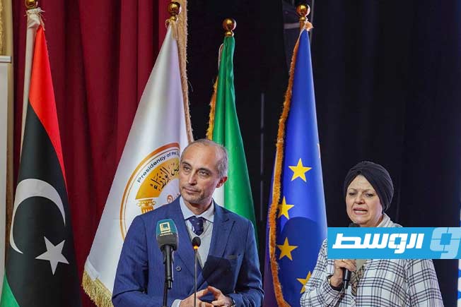 A scene from the closing ceremony of the second edition of the 'Libyan European Film Festival' in the city of Tripoli, on January 22, 2026.