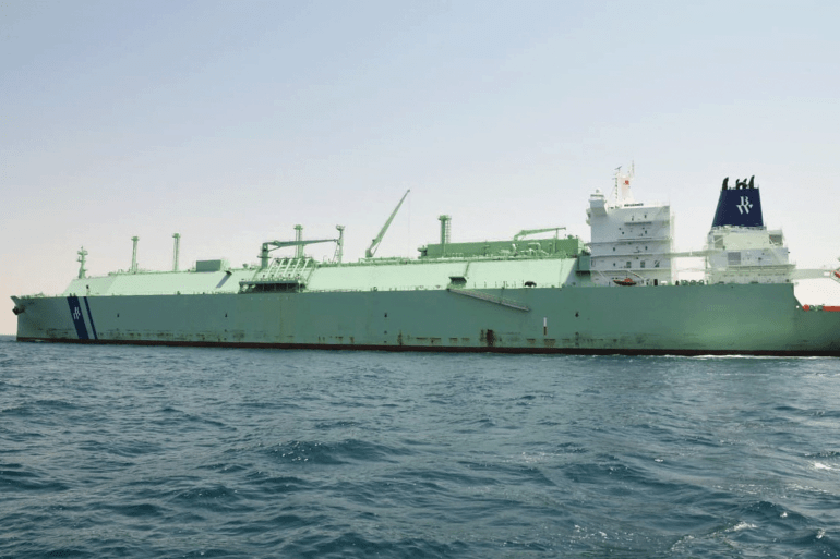 The liquified natural gas (LNG) carrier BW Lesmes sails, after it was re-floated post a collision with Oil Products Tanker BURRI, in the waterway of the Suez Canal, Egypt, August 23, 2023. Suez Canal Authority/Handout via REUTERS THIS IMAGE HAS BEEN SUPPLIED BY A THIRD PARTY