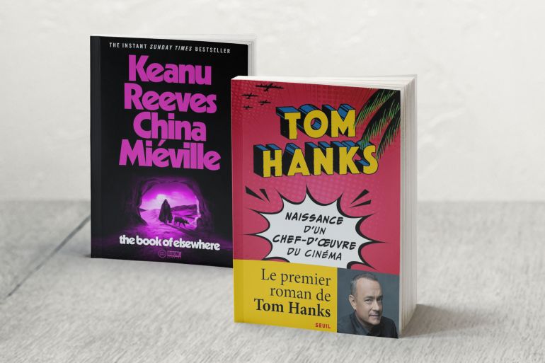 غلاف الروايتين "ولادة تحفة سينمائية" مترجمة إلى الفرنسية و"كتاب من عالم آخر" (الجزيرة)