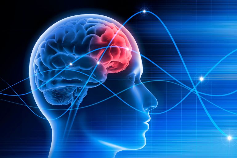 Male head with brain activity - Brain waves - X ray 3D EEG illustration; Shutterstock ID 2673605105; purchase_order: ajnet; job: ; client: ; other: