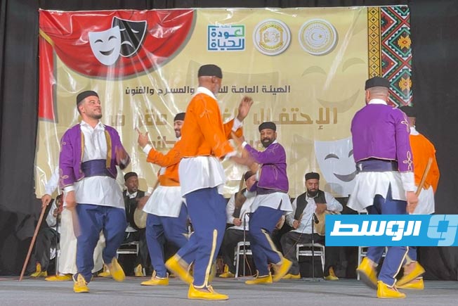 A scene from the opening activities of the National 'Mohamed Salim' Theater in Tripoli on Thursday.
