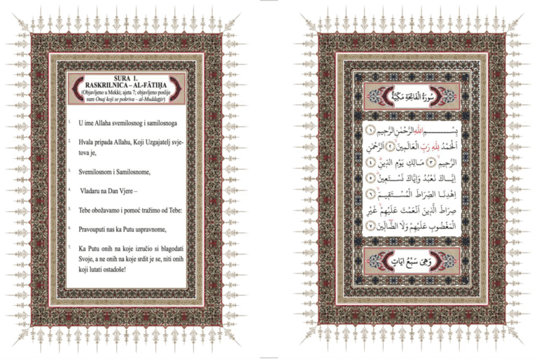 Translation of the interpretation of Al-Fatiha into Bosnian