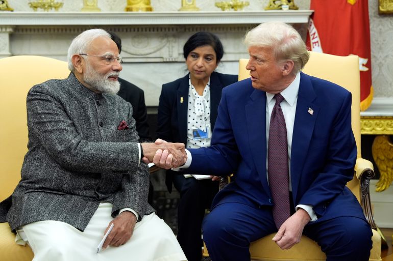 President Donald Trump meets with India's Prime Minister Narendra Modi in the Oval Office of the White House, Thursday, Feb. 13, 2025, in Washington. (Photo/Alex Brandon)