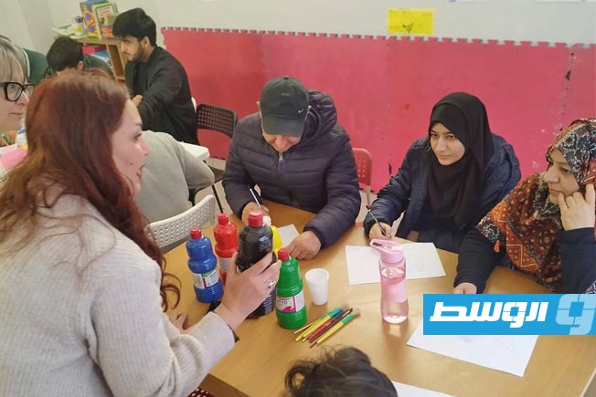 Suad Al-Laba launches an educational art workshop in Naples titled 'Drawing with Breath' (Facebook)