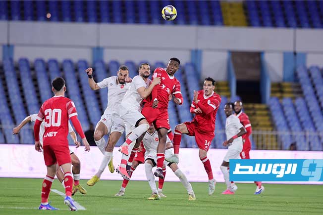 Match between Al-Ittihad and Ittihad Gharyan in the Libyan Premier Football League, Monday, February 9, 2026