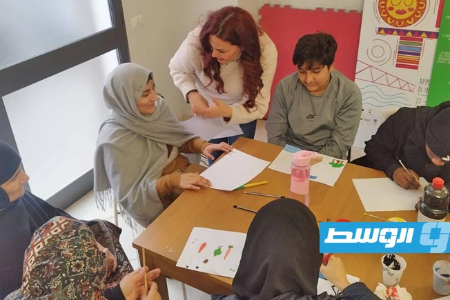 Suad Al-Laba launches an educational art workshop in Naples titled 'Drawing with Breath' (Facebook)