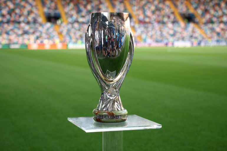 مباراة السوبر الأوروبي تقام يوم الأربعاء 12 أغسطس/آب المقبل على ملعب ريد بل أرينا (رويترز)